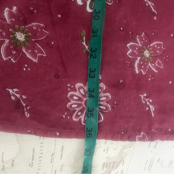 Gudrun Sjoden Size Small Indian Block Floral Burgundy Tunic - Picture 10 of 11